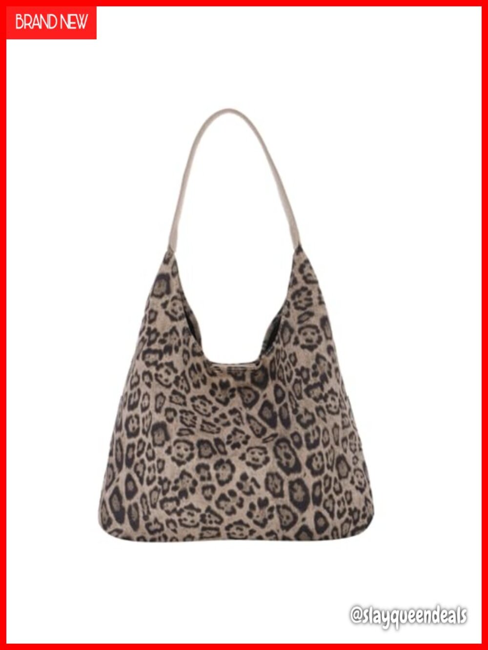 Leopard Print Faux Suede Tote Bag, Large Hobo Shoulder Handbag